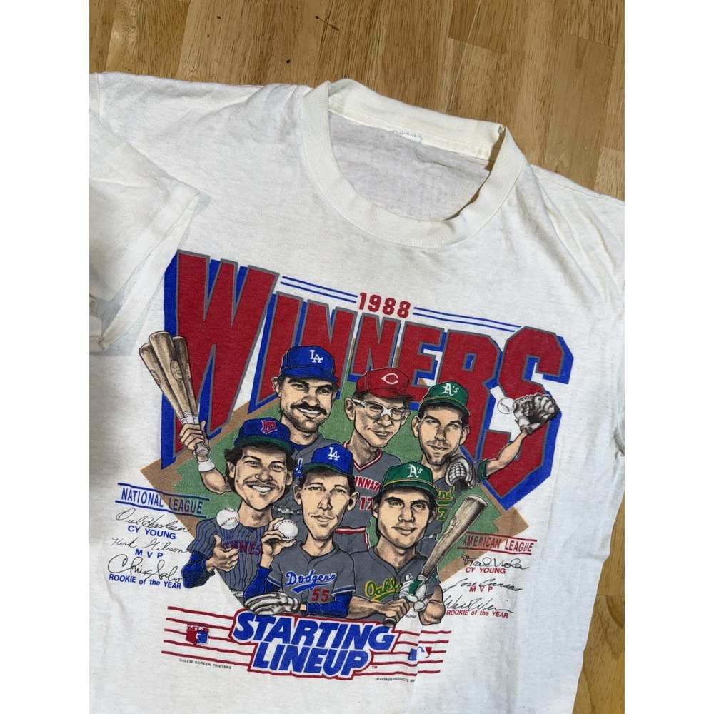 Vintage 1989 MLB Starting Lineup Winners T Shirt Salem Canseco Gibson 18.5x23